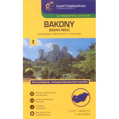 Cartographia Bakony északi rész turistatérképe