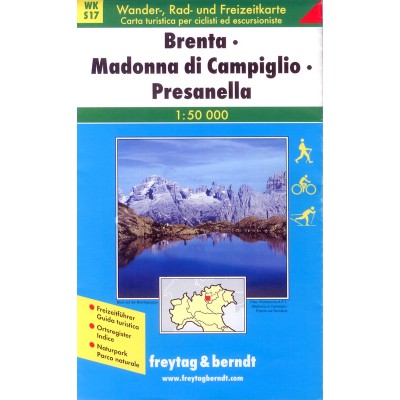 Freytag Brenta - Madonna di Cmpiglio - Presanella turistatérképe