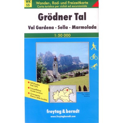 Freytag Grödner Tal - Val Gardena - Sella - Marmolada turistatérképe