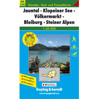Freytag Jauntal-Klopeiner See-Völkermarkt turistatérképe