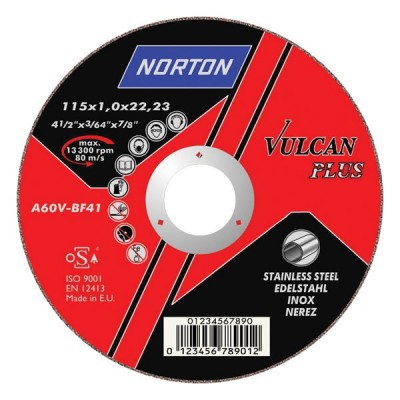 Norton Vulcan 891402 125×1,0×22.23mm-es vágótárcsa acélhoz