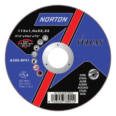 Norton Vulcan 891413 125×1,0×22,23mm-es vágótárcsa szénacélhoz
