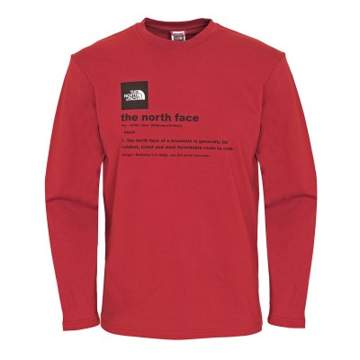 The North Face Text Tee piros hosszú ujjú póló