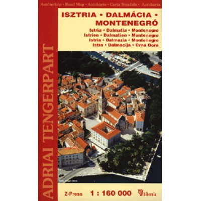 Adria tengerpart 1:160 000 - Autóstérkép - Isztria, Dalmácia, Montenegró
