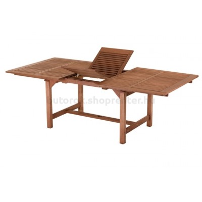 Bővíthető négyszögletes kerti asztal fából, 230x110