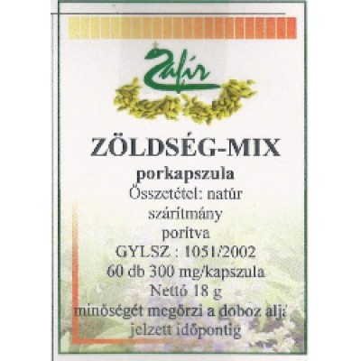 Zafír Zöldség Mix porkapszula (60db-os)